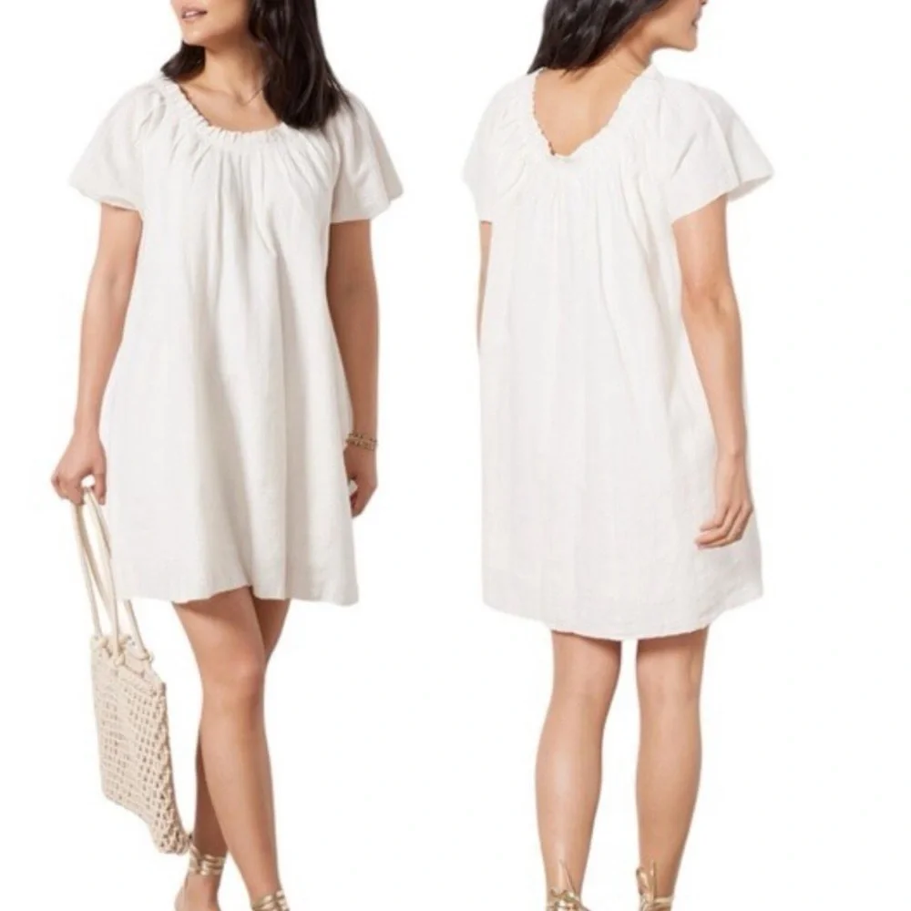Faherty Annabelle Whisper White Organic Cotton Dress Size XS NWT